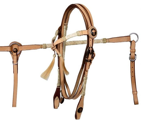 Braided Rawhide and Furturity Knot Headstall