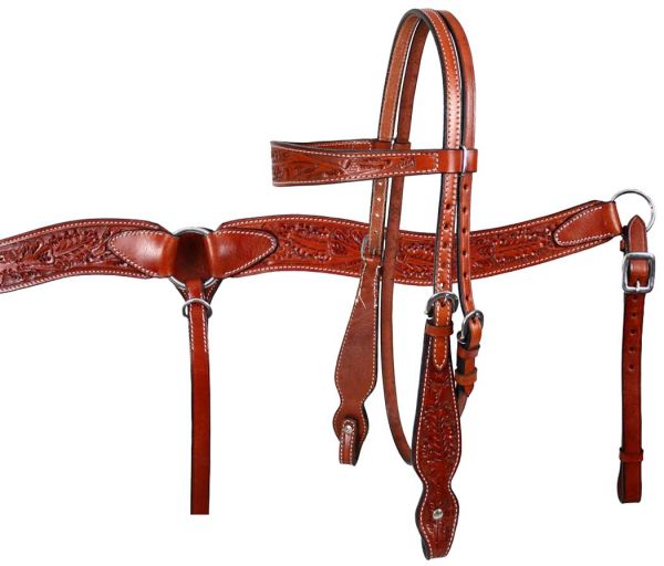 Double Stitched Leather Browband